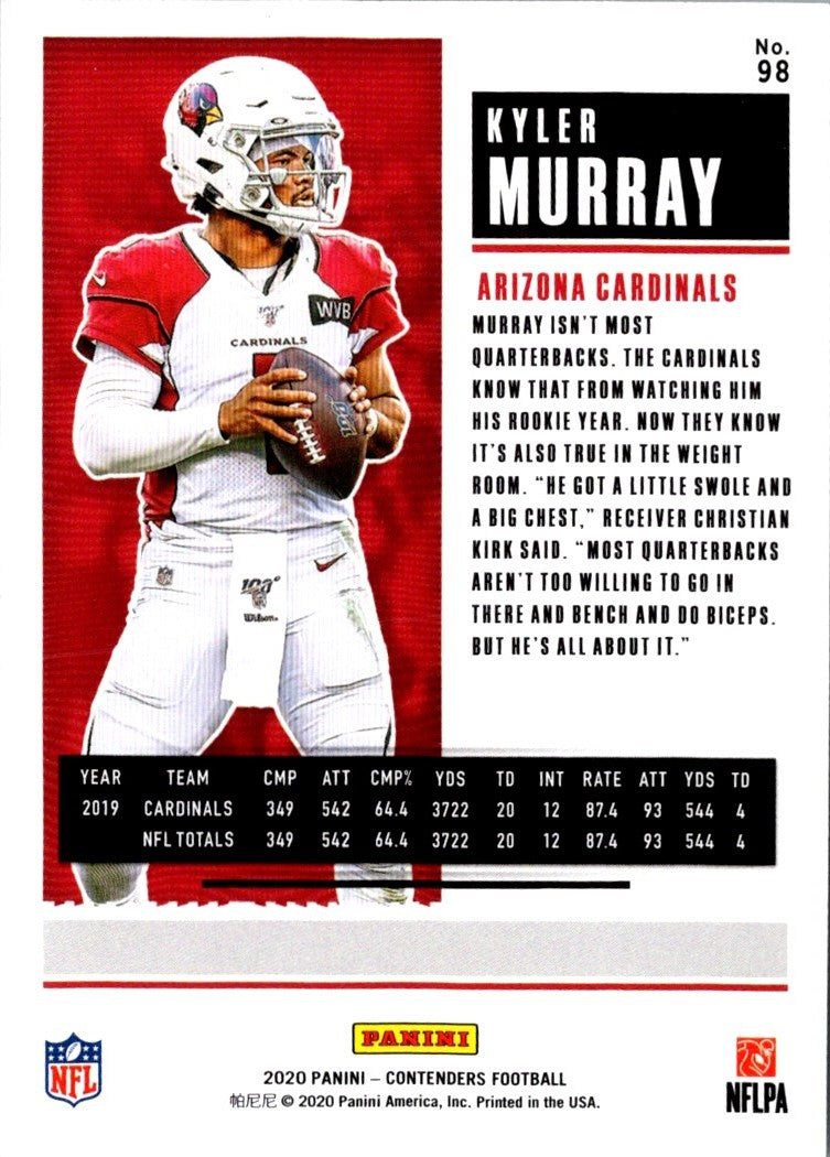 2020 Panini Contenders Red Zone Kyler Murray