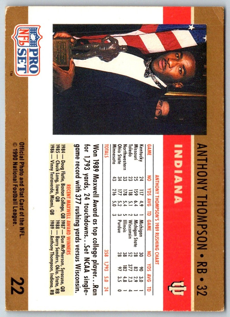 1990 Pro Set Anthony Thompson