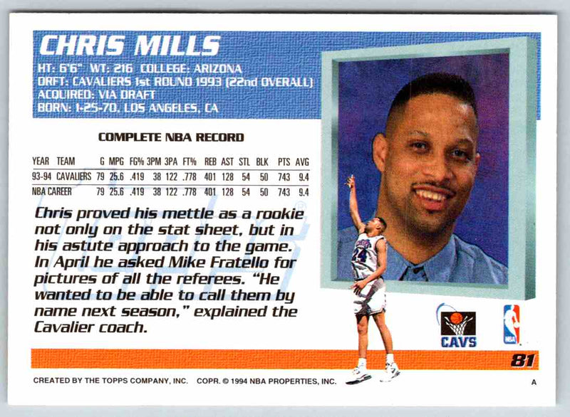 1993 Topps Chris Mills