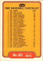 1982 Fleer Checklist: Mariners/Mets #657