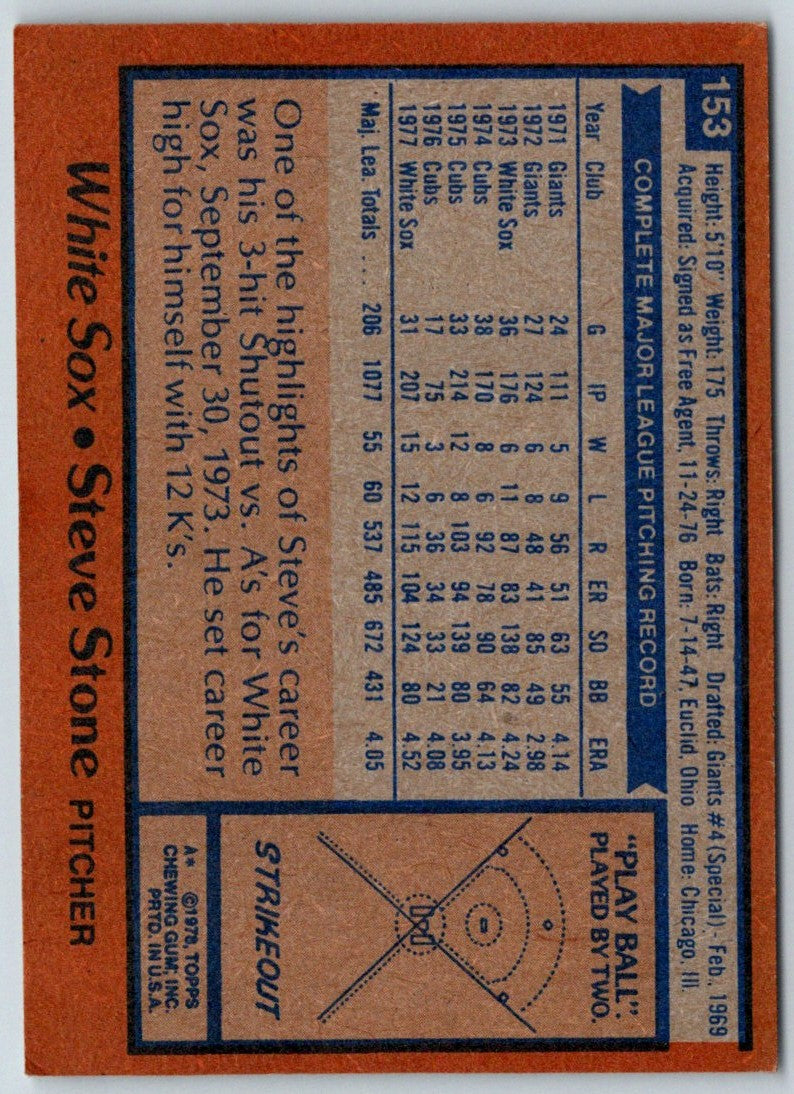 1978 Topps Steve Stone