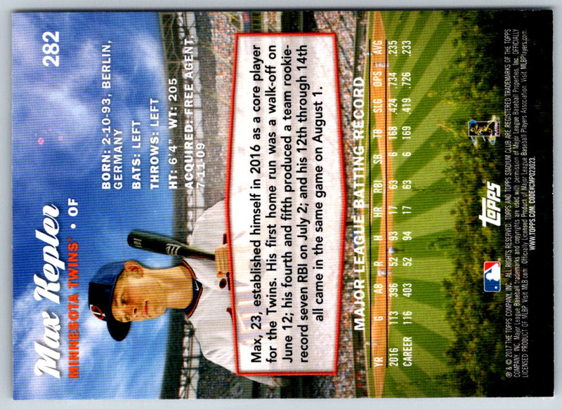 2017 Stadium Club Gold Foil Max Kepler