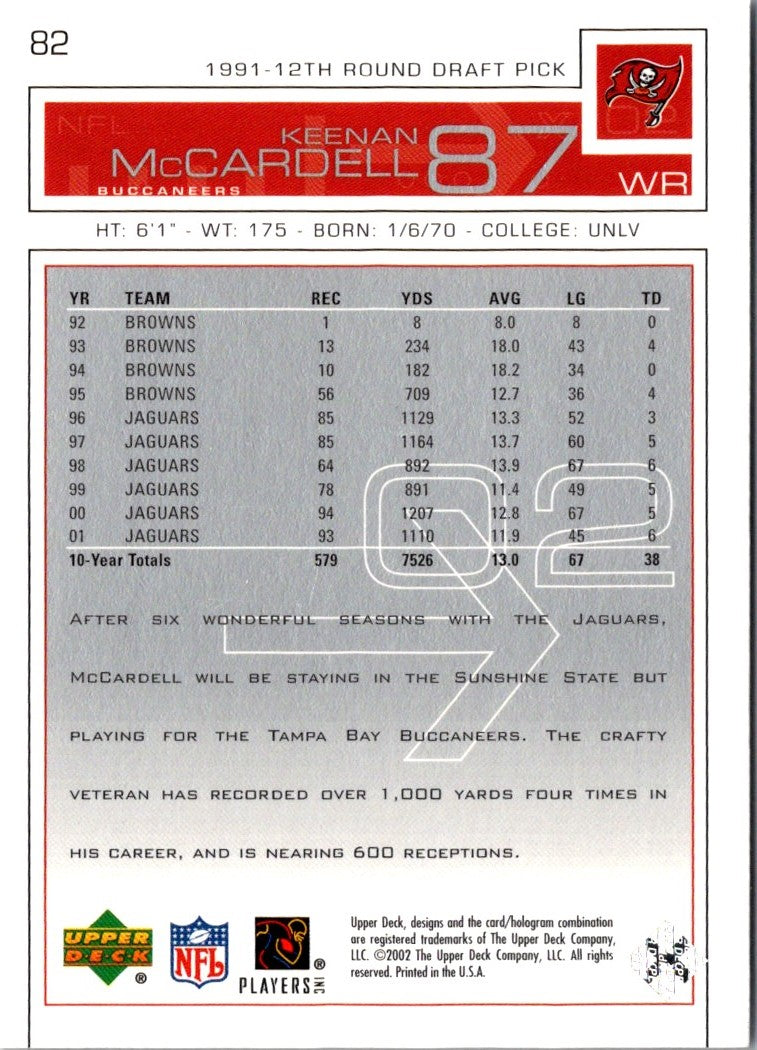 2002 Upper Deck Keenan McCardell