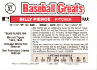 1989 Swell Baseball Greats Billy Pierce #57