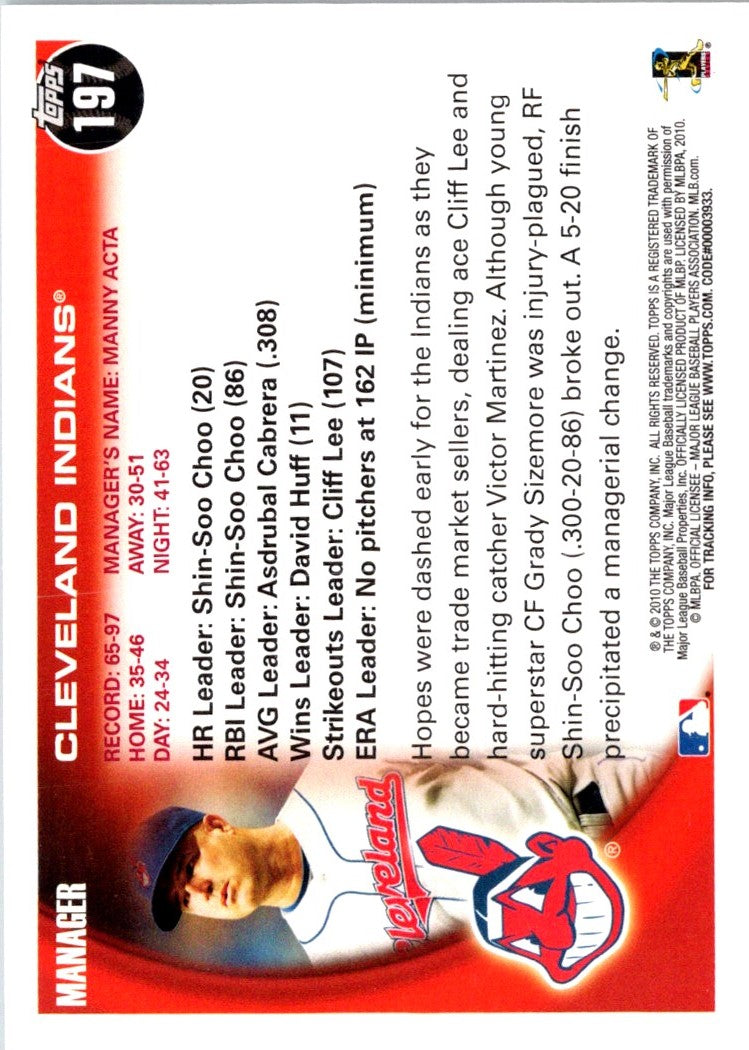 2010 Topps Cleveland Indians