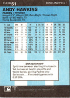 1986 Fleer Star Stickers Andy Hawkins #51