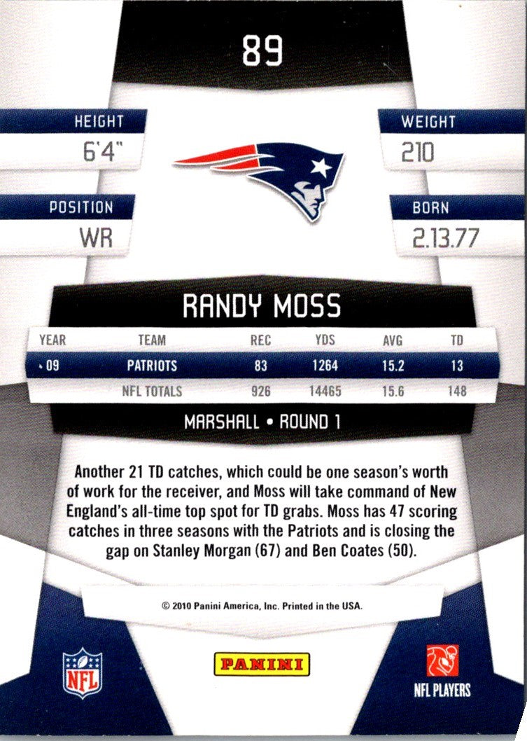 2010 Panini Certified Randy Moss