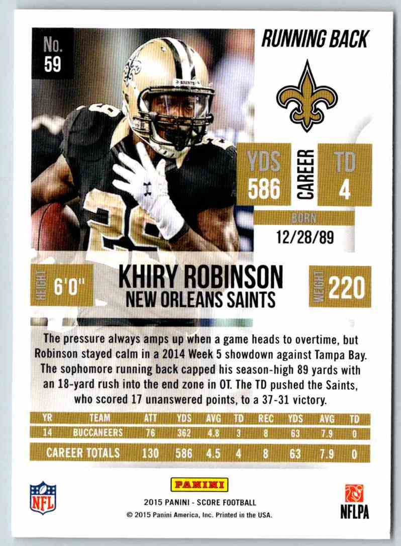 2015 Score Khiry Robinson