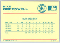 1989 Star Mike Greenwell Red Mike Greenwell #3