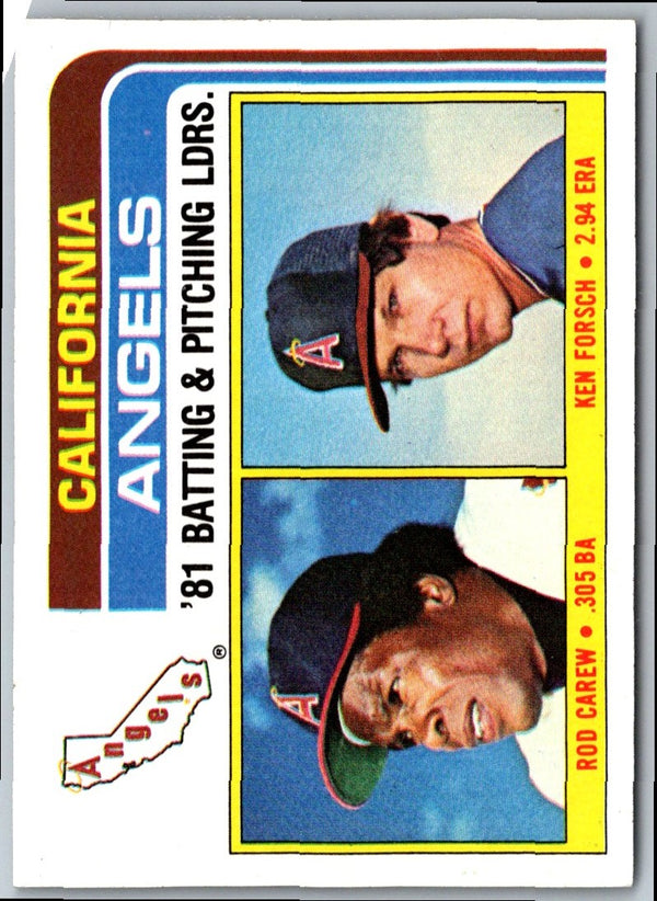 1982 Topps Angels Team Leaders - Rod Carew/Ken Forsch #276