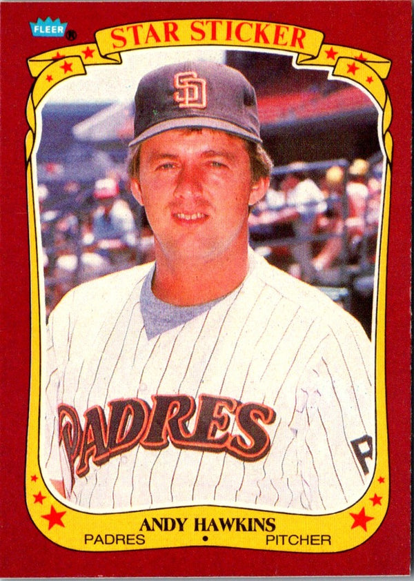 1986 Fleer Star Stickers Andy Hawkins #51