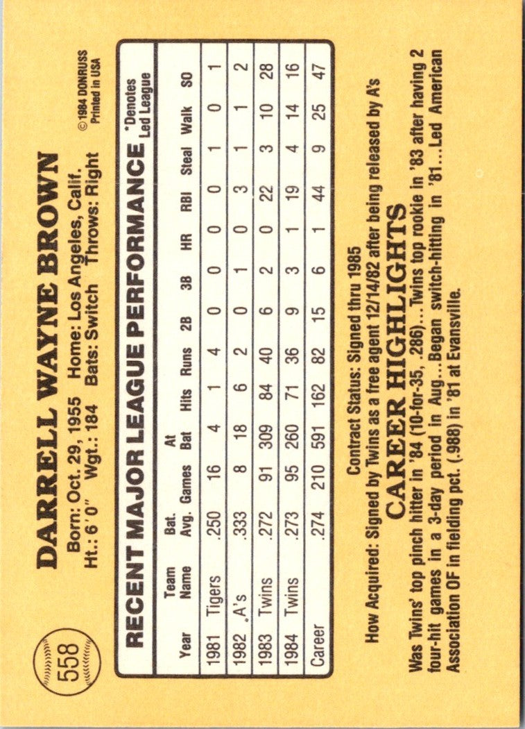 1985 Donruss Darrell Brown