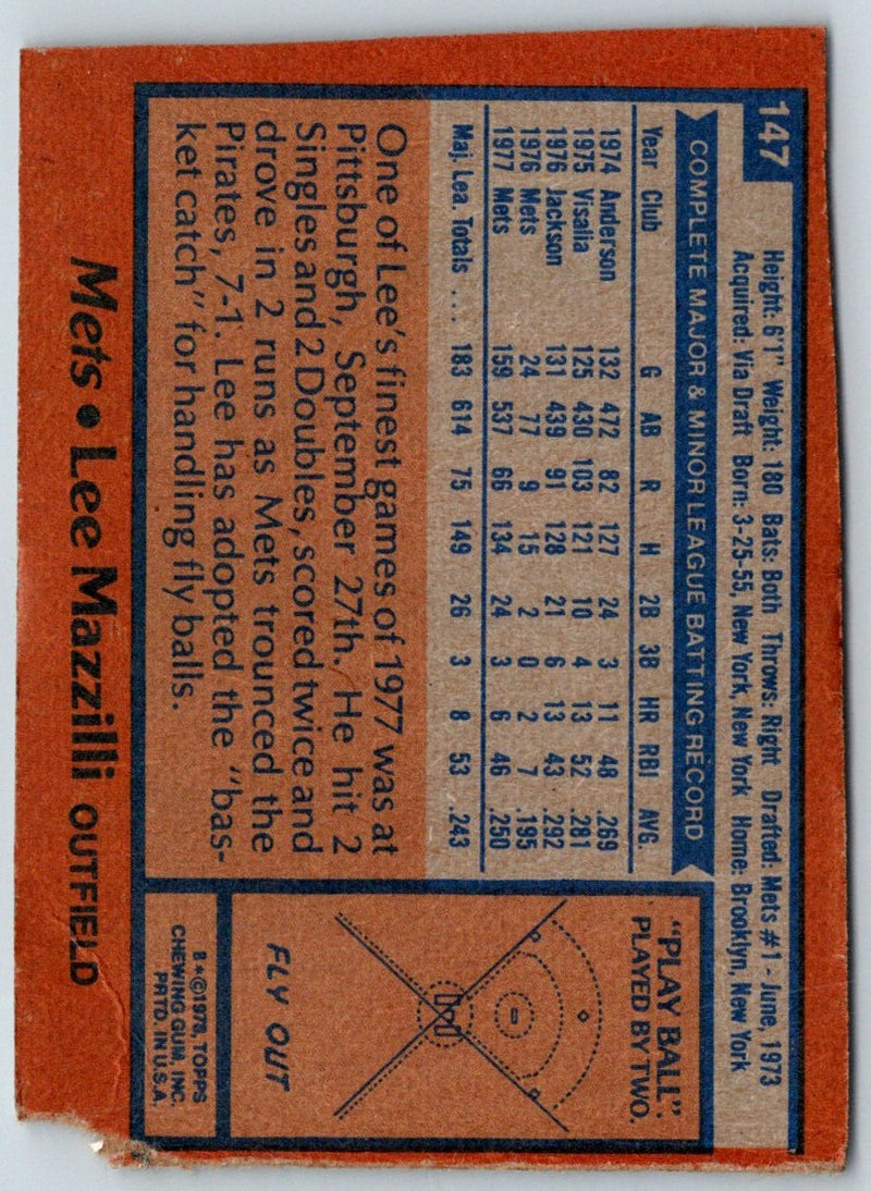 1978 Topps Lee Mazzilli