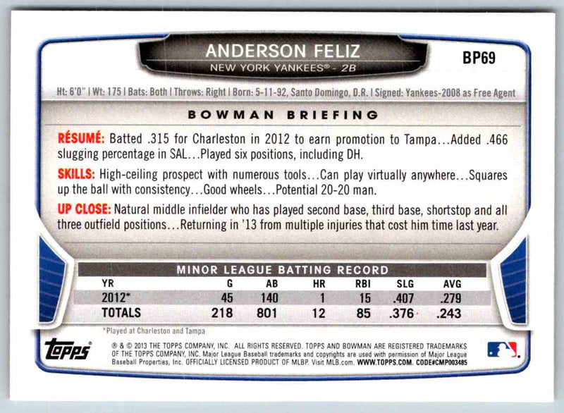 2014 Bowman Anderson Feliz