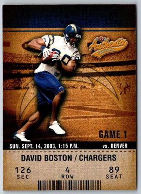 2003 Fleer Authentix David Boston #70
