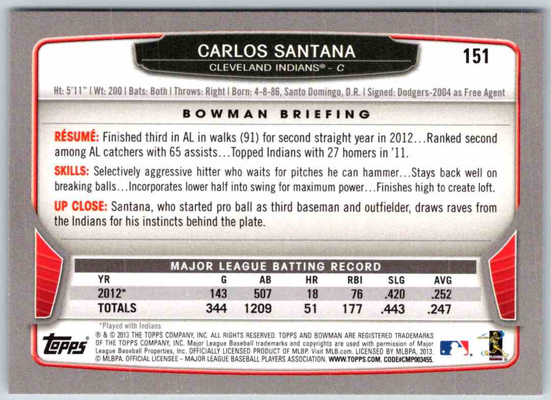 2013 Bowman Carlos Santana