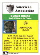 1990 CMC Buffalo Bisons Jeff Cook