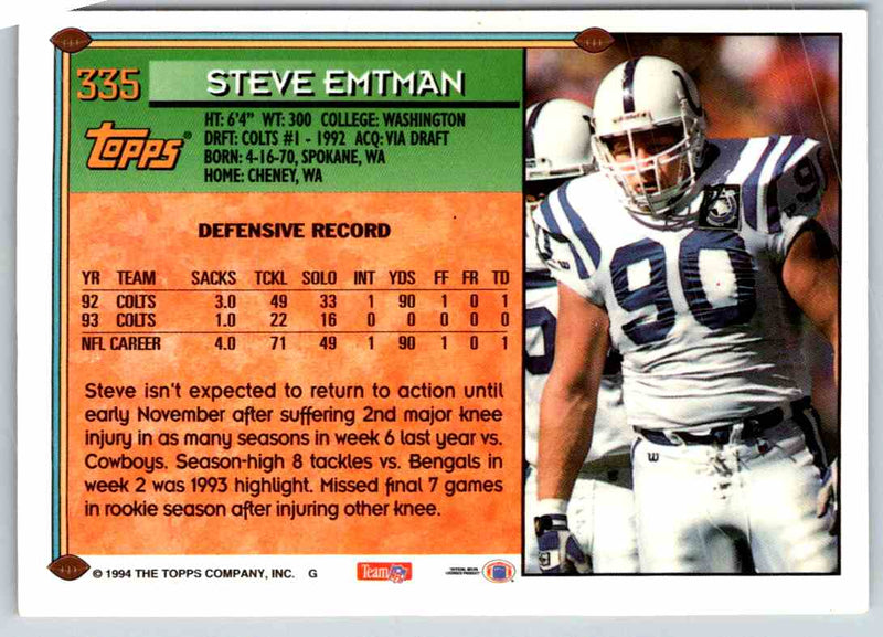 1994 Topps Steve Emtman