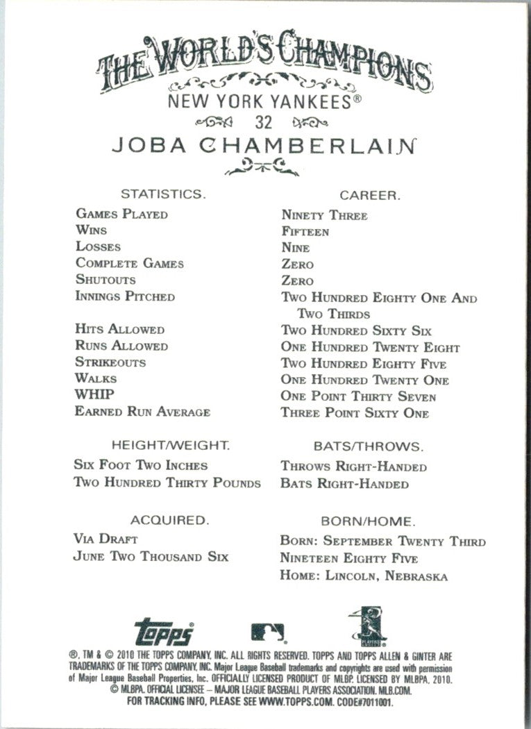 2009 Topps Joba Chamberlain