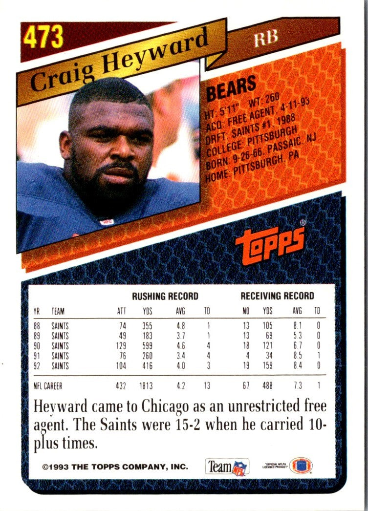 1993 Topps Gold Craig Heyward