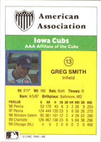 1990 CMC Iowa Cubs Greg Smith #13