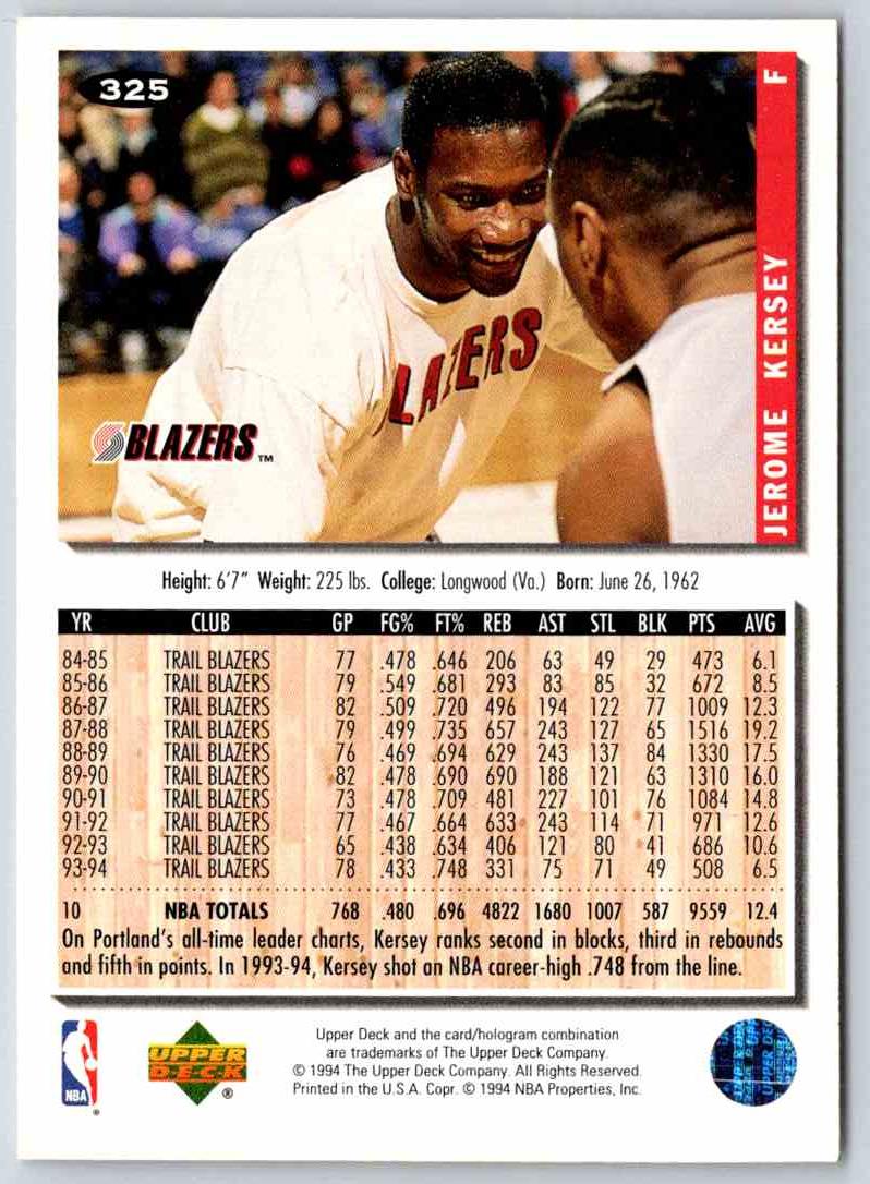 1993 Upper Deck Jerome Kersey