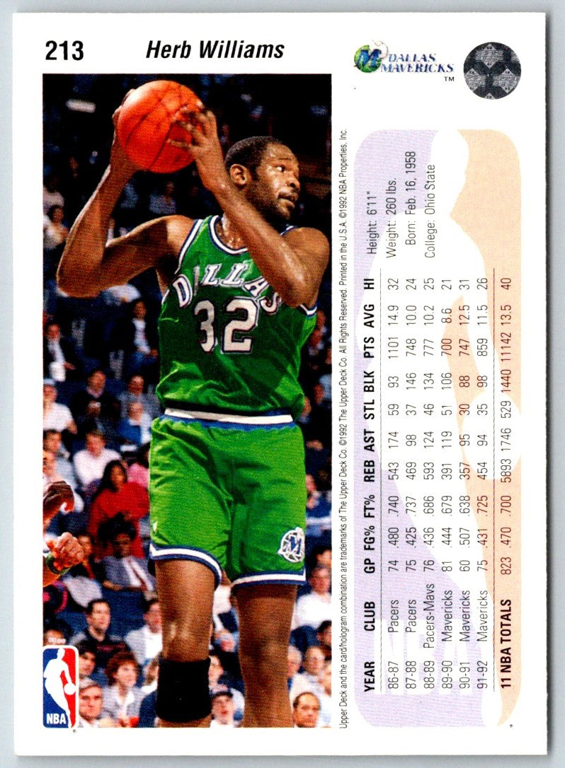 1992 Upper Deck Herb Williams