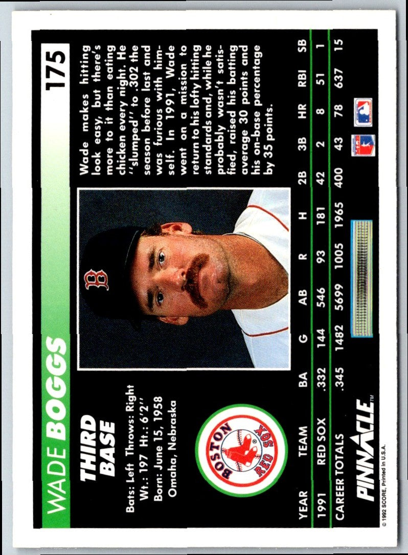 1992 Pinnacle Wade Boggs