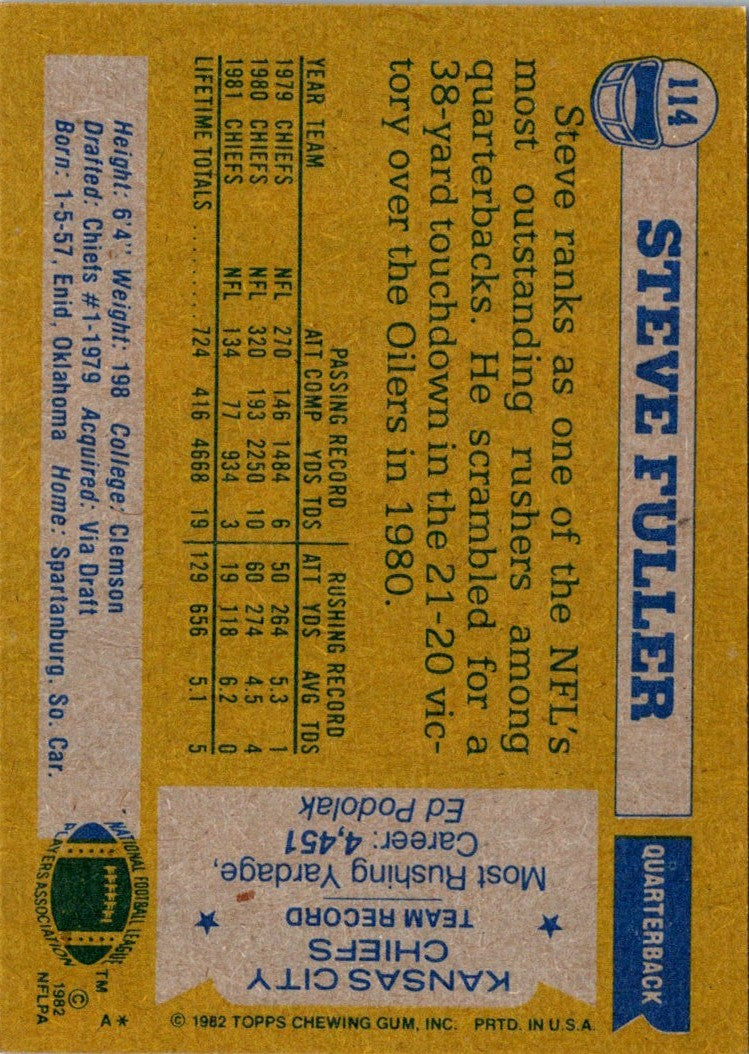 1982 Topps Steve Fuller