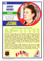 1990 Score Jeremy Roenick #179 Rookie