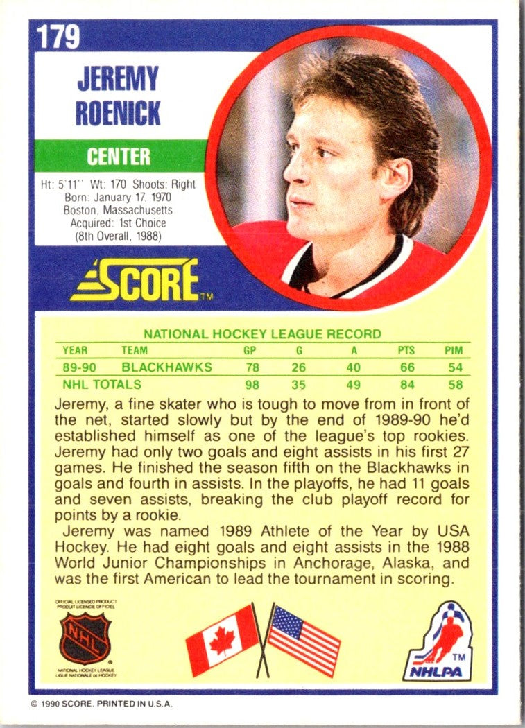 1990 Score Jeremy Roenick