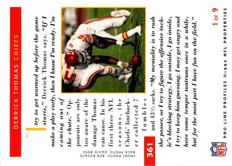 1992 Pro Line Profiles Derrick Thomas