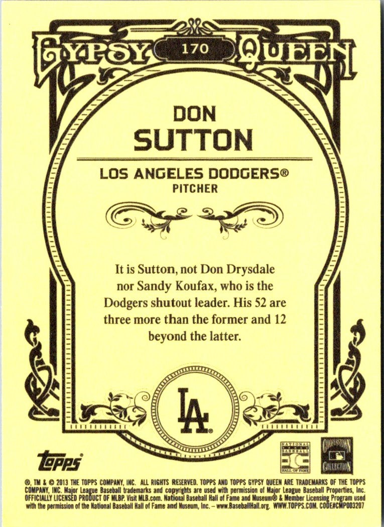 2013 Topps Gypsy Queen Don Sutton