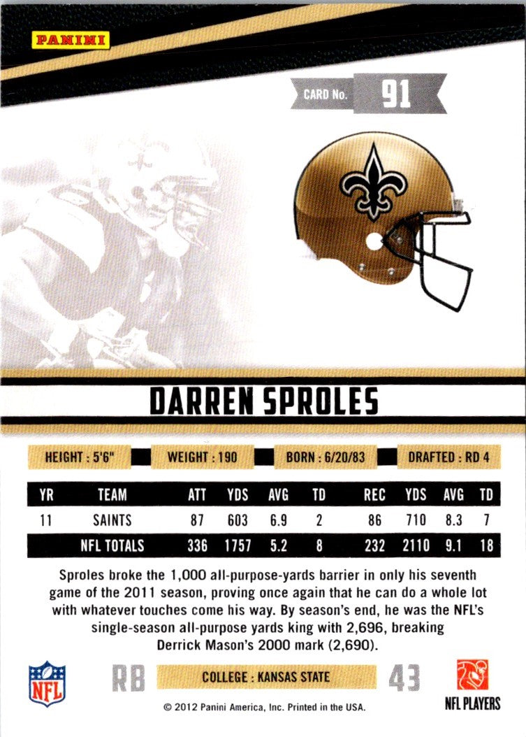 2012 Panini Rookies & Stars Darren Sproles