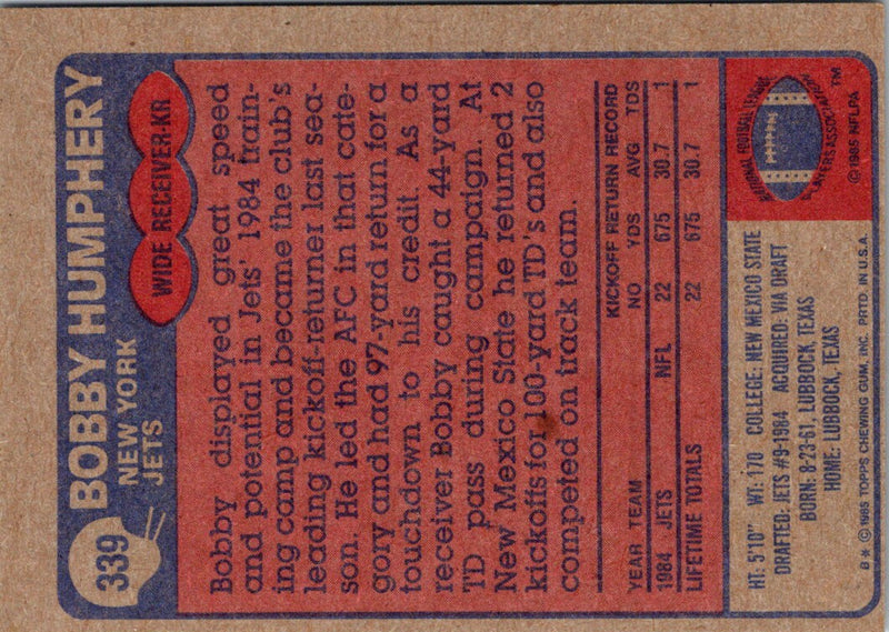 1985 Topps Bobby Humphery