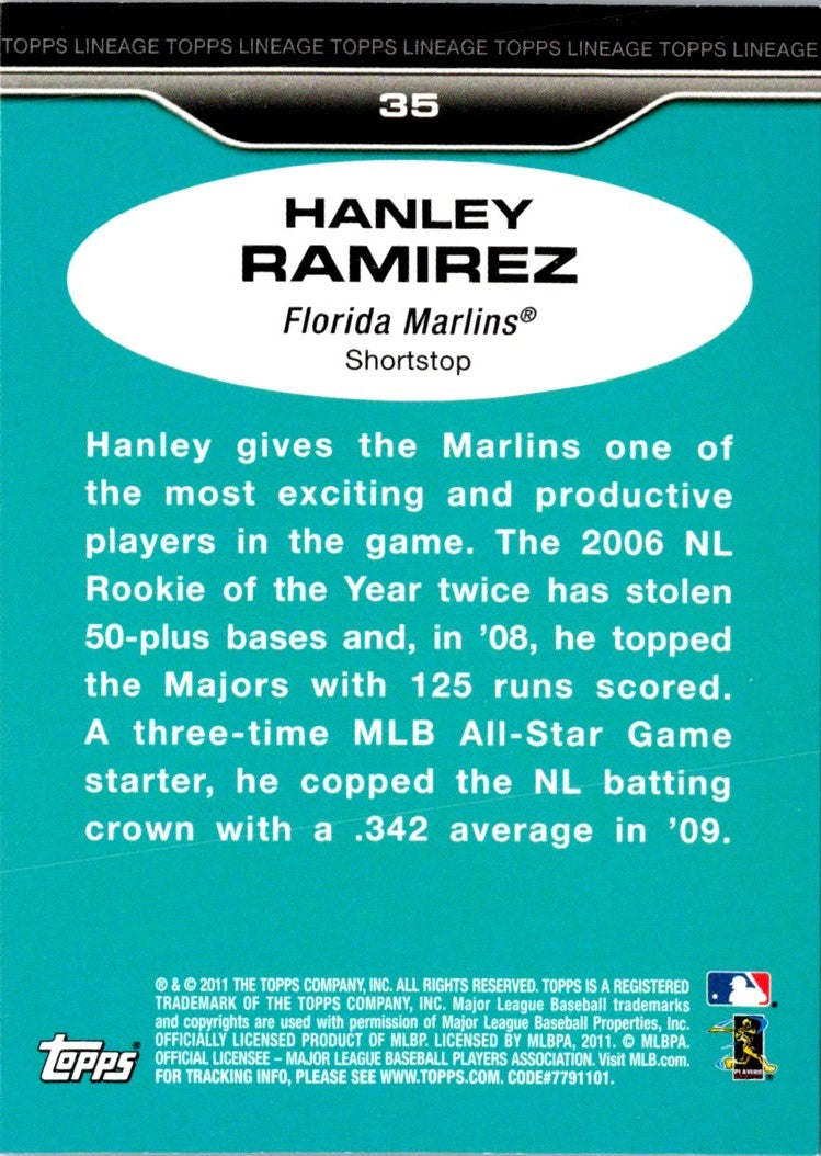 2011 Topps Lineage Hanley Ramirez