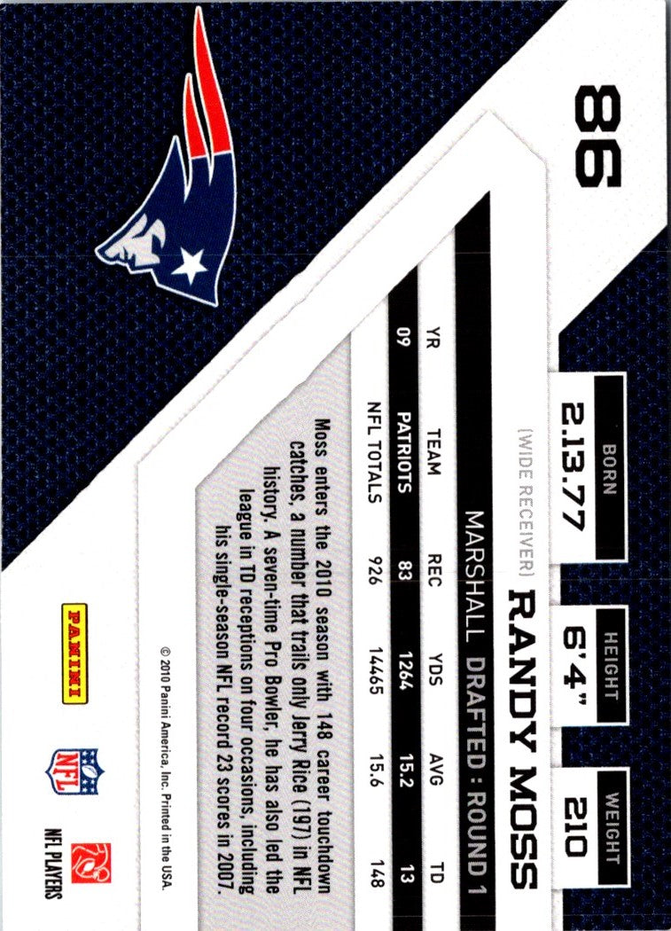 2010 Panini Threads Randy Moss