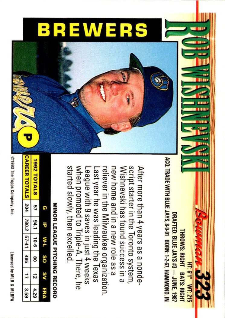 1993 Bowman Rob Wishnevski