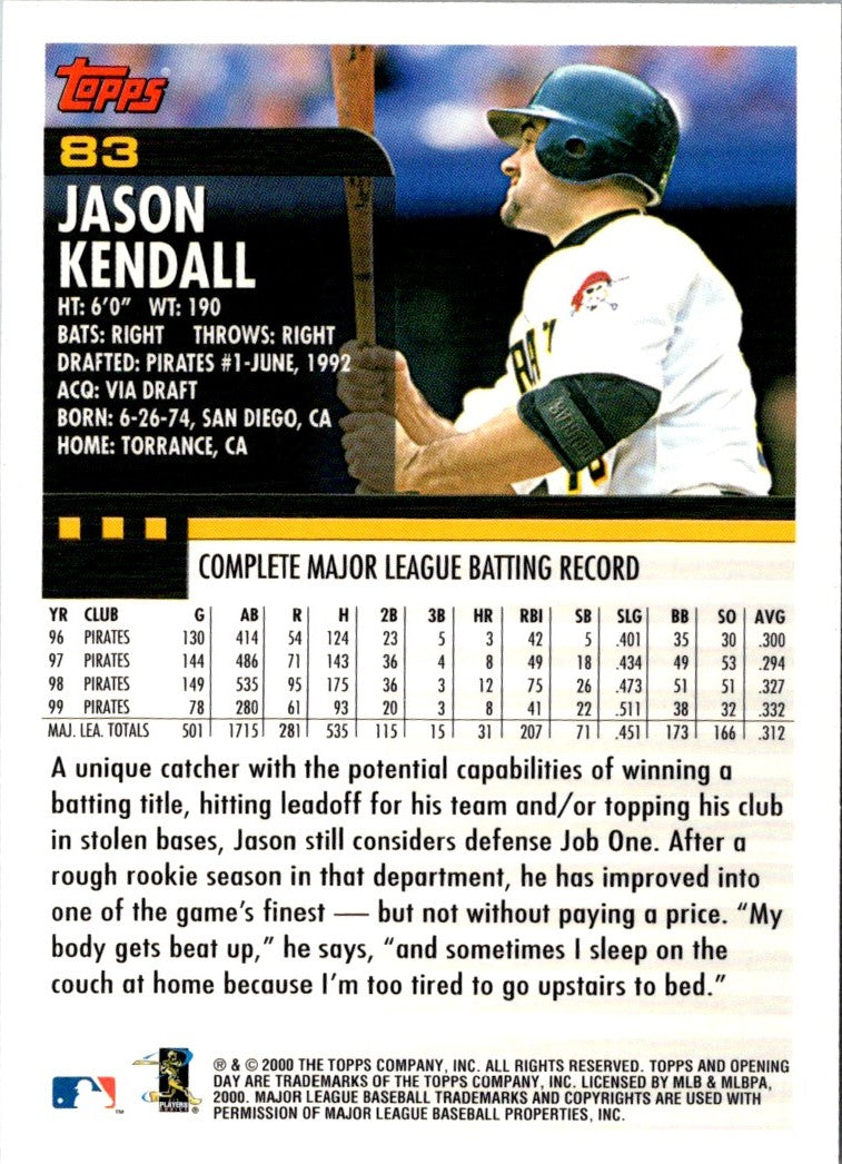 2000 Topps Opening Day Jason Kendall