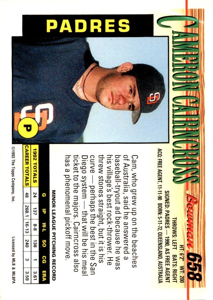 1993 Bowman Cameron Cairncross