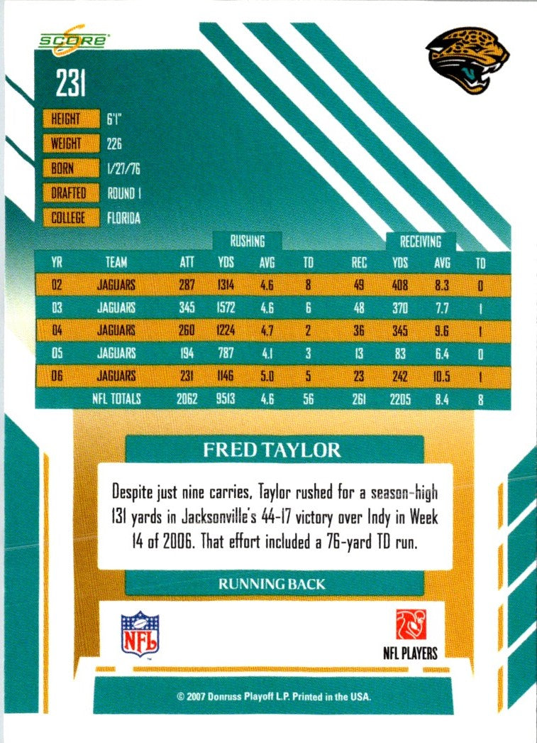 2007 Score Fred Taylor