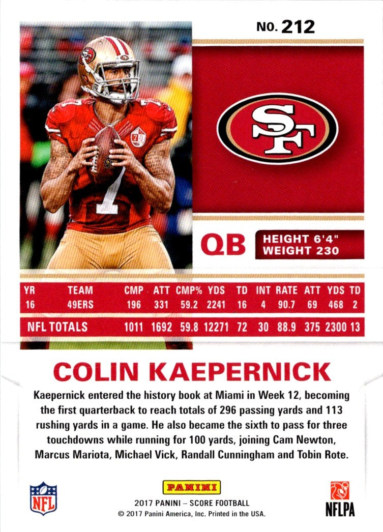 2017 Score Colin Kaepernick