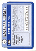 1990 Swell Baseball Greats Clyde King #117