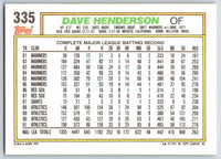1992 Topps Dave Henderson #335
