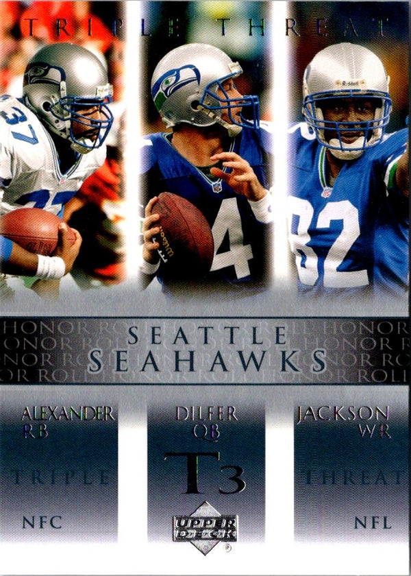 2002 Upper Deck Honor Roll Shaun Alexander/Trent Dilfer/Darrell Jackson #86