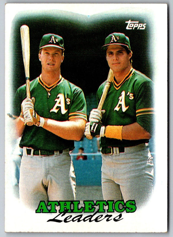 1988 Topps Athletics Leaders - Mark McGwire/Jose Canseco #759