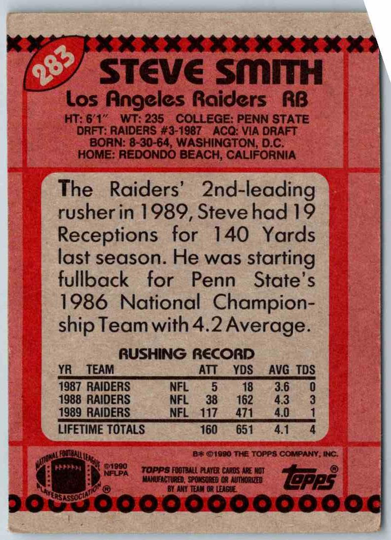 1990 Topps Steve Smith
