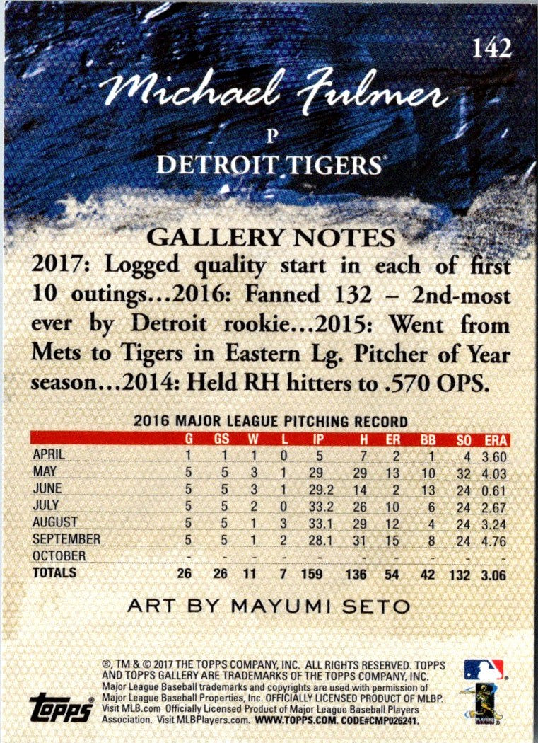 2017 Topps Gallery Michael Fulmer