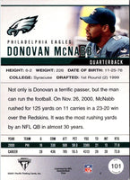 2001 Pacific Titanium Premiere Date Donovan McNabb #101