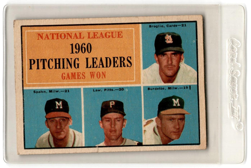 1961 Topps Spahn NL Leaders